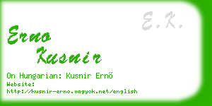 erno kusnir business card